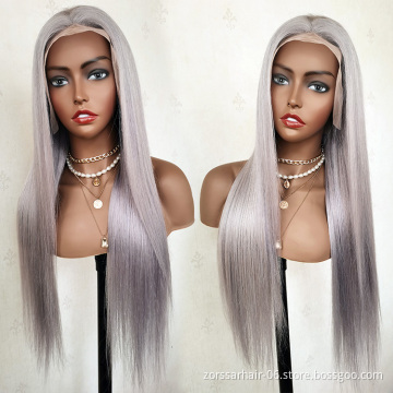Top Quality Transparent HD Lace Wig Silver Gray Lace Front Wigs For Black Women Brazilian Hair Wigs Human Hair Lace Front